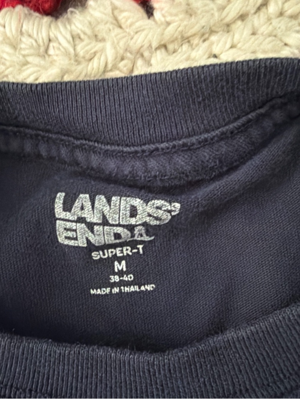 Lands' End Men's Navy Crewneck Super-T